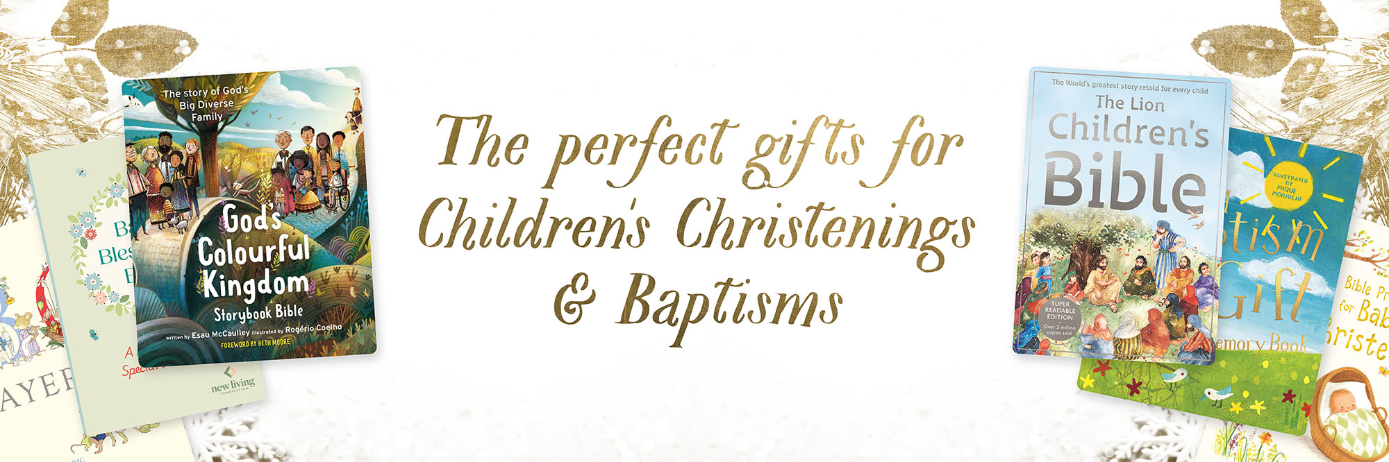 Shop beautiful baptism and christening books, perfect as gifts and keepsakes. Includes prayer books, memory books, and personalized options for children.